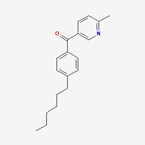 molecular formula C19H23NO B1392251 5-(4-Hexylbenzoyl)-2-methylpyridine CAS No. 1187171-04-5