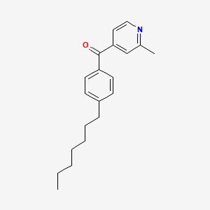 molecular formula C20H25NO B1392254 4-(4-Heptylbenzoyl)-2-methylpyridine CAS No. 1187164-80-2