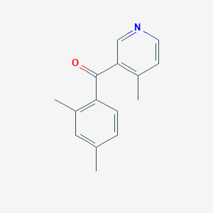 molecular formula C15H15NO B1392255 3-(2,4-二甲基苯甲酰)-4-甲基吡啶 CAS No. 1187164-34-6