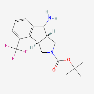 tert-butyl (3aS,8bR)-4-amino-8-(trifluoromethyl)-3,3a,4,8b-tetrahydro-1H-indeno[1,2-c]pyrrole-2-carboxylate