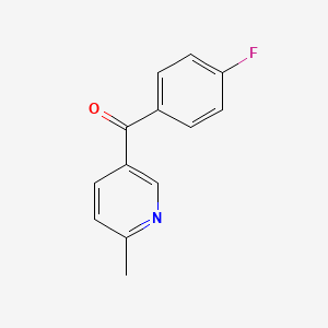 molecular formula C13H10FNO B1392257 5-(4-Fluorobenzoyl)-2-methylpyridine CAS No. 1187168-08-6