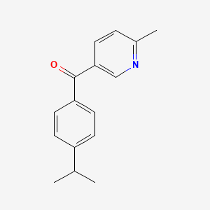 molecular formula C16H17NO B1392259 5-(4-异丙基苯甲酰)-2-甲基吡啶 CAS No. 1187170-23-5