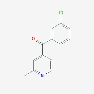 molecular formula C13H10ClNO B1392261 4-(3-Chlorobenzoyl)-2-methylpyridine CAS No. 1187167-28-7