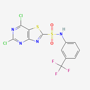 5,7-dichloro-N-[3-(trifluoromethyl)phenyl]-[1,3]thiazolo[4,5-d]pyrimidine-2-sulfonamide