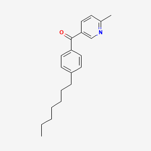 molecular formula C20H25NO B1392265 5-(4-Heptylbenzoyl)-2-methylpyridine CAS No. 1187171-07-8