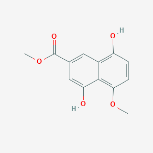 molecular formula C13H12O5 B13922682 4,8-Dihydroxy-5-methoxy-2-naphthalenecarboxylic acid methyl ester 