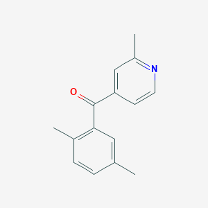 molecular formula C15H15NO B1392269 4-(2,5-二甲基苯甲酰)-2-甲基吡啶 CAS No. 1187165-59-8