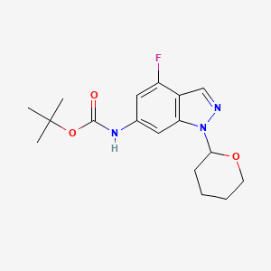 Tert-butyl N-(4-fluoro-1-tetrahydropyran-2-YL-indazol-6-YL)carbamate