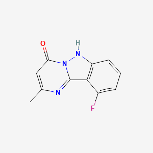 molecular formula C11H8FN3O B1392292 10-フルオロ-2-メチルピリミド[1,2-b]インダゾール-4-オール CAS No. 1255147-61-5