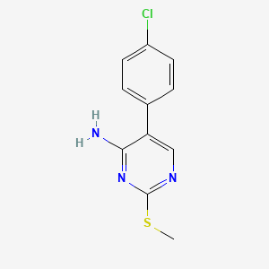 molecular formula C11H10ClN3S B1392299 5-(4-Chlorophenyl)-2-(methylthio)pyrimidin-4-amine CAS No. 1260910-16-4