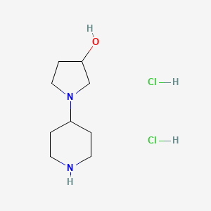 molecular formula C9H20Cl2N2O B1392302 1-(4-Piperidinyl)-3-pyrrolidinol dihydrochloride CAS No. 1220019-95-3