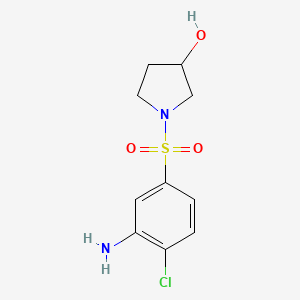 molecular formula C10H13ClN2O3S B1392303 1-[(3-Amino-4-chlorophenyl)sulfonyl]-3-pyrrolidinol CAS No. 1220018-04-1