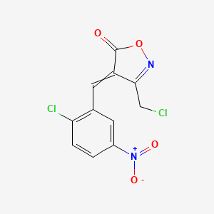 molecular formula C11H6Cl2N2O4 B1392309 3-(Chloromethyl)-4-[(2-chloro-5-nitrophenyl)methylidene]-1,2-oxazol-5-one CAS No. 1142198-84-2