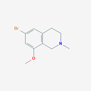 molecular formula C11H14BrNO B13923131 6-Bromo-8-methoxy-2-methyl-1,2,3,4-tetrahydroisoquinoline 