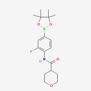 N-(2-Fluoro-4-(4,4,5,5-tetramethyl-1,3,2-dioxaborolan-2-yl)phenyl)tetrahydro-2H-pyran-4-carboxamide