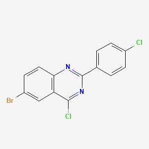 molecular formula C14H7BrCl2N2 B1392323 6-Bromo-4-chloro-2-(4-chlorophenyl)quinazoline CAS No. 885277-66-7