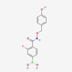molecular formula C15H15BFNO5 B1392324 3-氟-4-((4-甲氧基苄氧基)氨基甲酰基)苯硼酸 CAS No. 913835-49-1