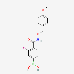 molecular formula C15H15BFNO5 B1392324 (3-フルオロ-4-(((4-メトキシベンジル)オキシ)カルバモイル)フェニル)ボロン酸 CAS No. 913835-49-1