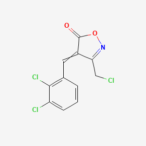 molecular formula C11H6Cl3NO2 B1392326 3-(Chloromethyl)-4-[(2,3-dichlorophenyl)methylidene]-1,2-oxazol-5-one CAS No. 1142198-98-8