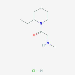 molecular formula C10H21ClN2O B1392331 1-(2-乙基-1-哌啶基)-2-(甲基氨基)-1-乙酮盐酸盐 CAS No. 1220033-33-9