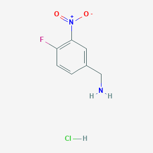 molecular formula C7H8ClFN2O2 B1392332 (4-Fluoro-3-nitrophenyl)methanamine hydrochloride CAS No. 1187930-69-3