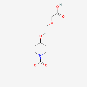 molecular formula C14H25NO6 B13923383 2-(2-((1-(tert-Butoxycarbonyl)piperidin-4-yl)oxy)ethoxy)acetic acid 