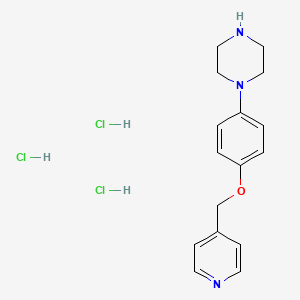molecular formula C16H22Cl3N3O B1392339 1-[4-(吡啶-4-基甲氧基)-苯基]-哌嗪三盐酸盐 CAS No. 1187929-05-0