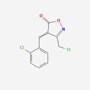 molecular formula C11H7Cl2NO2 B1392341 3-(Chloromethyl)-4-[(2-chlorophenyl)methylidene]-1,2-oxazol-5-one CAS No. 1142198-91-1