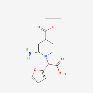 2-[2-Amino-4-[(2-methylpropan-2-yl)oxycarbonyl]piperidin-1-yl]-2-(furan-2-yl)acetic acid