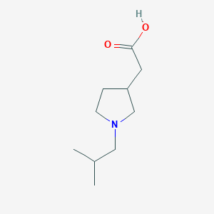 molecular formula C10H19NO2 B1392353 2-(1-Isobutyl-3-pyrrolidinyl)acetic acid CAS No. 1220019-64-6