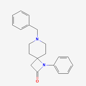 molecular formula C20H22N2O B13923542 1,7-Diazaspiro[3.5]nonan-2-one, 1-phenyl-7-(phenylmethyl)- 