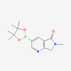 molecular formula C14H19BN2O3 B13923552 6-methyl-3-(4,4,5,5-tetramethyl-1,3,2-dioxaborolan-2-yl)-7H-pyrrolo[3,4-b]pyridin-5-one 