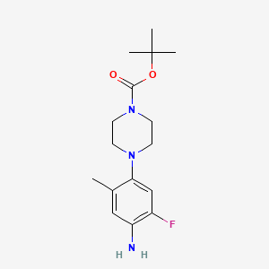 molecular formula C16H24FN3O2 B13923556 Tert-butyl 4-(4-amino-5-fluoro-2-methylphenyl)piperazine-1-carboxylate 