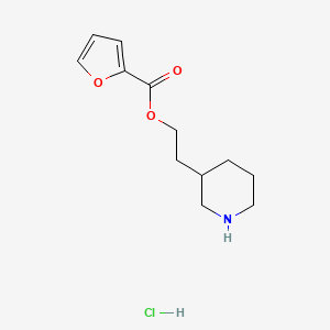 molecular formula C12H18ClNO3 B1392356 2-(3-Piperidinyl)ethyl 2-furoate hydrochloride CAS No. 1220021-06-6
