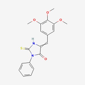 molecular formula C19H18N2O4S B1392358 (5E)-2-巯基-3-苯基-5-(3,4,5-三甲氧基-苯亚甲基)-3,5-二氢-4H-咪唑-4-酮 CAS No. 94452-09-2