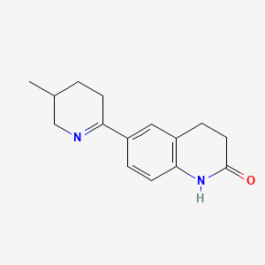 molecular formula C15H18N2O B13923591 3,4-Dihydro-6-(3,4,5,6-tetrahydro-5-methyl-2-pyridinyl)-2(1H)-quinolinone 