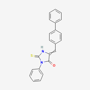 molecular formula C22H16N2OS B1392363 3-苯基-5-[(4-苯基苯基)亚甲基]-2-硫代亚撑二咪唑烷-4-酮 CAS No. 740814-34-0