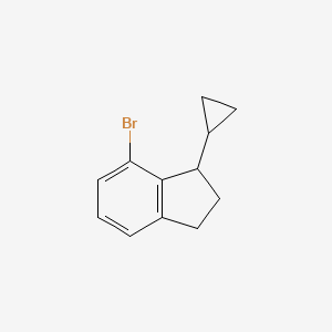 molecular formula C12H13Br B13923631 7-bromo-1-cyclopropyl-2,3-dihydro-1H-indene 