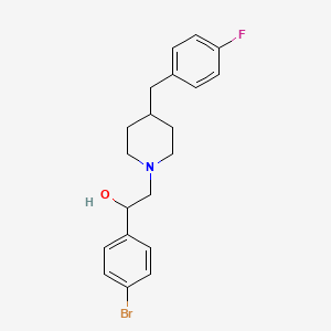 molecular formula C20H23BrFNO B13923639 1-(4-Bromophenyl)-2-(4-(4-fluorobenzyl)piperidin-1-yl)ethanol 