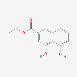 molecular formula C13H12O4 B13923660 2-Naphthalenecarboxylic acid, 4,5-dihydroxy-, ethyl ester 