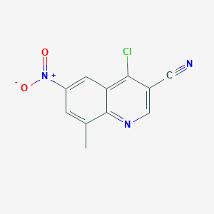 molecular formula C11H6ClN3O2 B13923669 4-Chloro-8-methyl-6-nitro-3-quinolinecarbonitrile CAS No. 214476-14-9