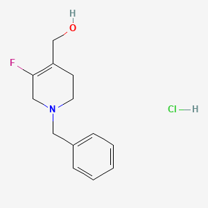 molecular formula C13H17ClFNO B13923673 (1-Benzyl-5-fluoro-1,2,3,6-tetrahydropyridin-4-yl)methanol hydrochloride 