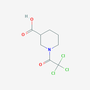 molecular formula C8H10Cl3NO3 B1392370 1-(2,2,2-Trichloroacetyl)-3-piperidine-carboxylic acid CAS No. 1211491-65-4