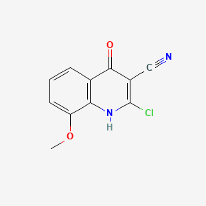 molecular formula C11H7ClN2O2 B13923761 2-chloro-4-hydroxy-8-methoxy3-Quinolinecarbonitrile 