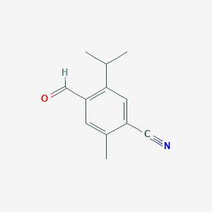 molecular formula C12H13NO B13923767 4-Formyl-5-isopropyl-2-methylbenzonitrile CAS No. 1244949-17-4