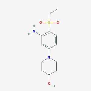 molecular formula C13H20N2O3S B1392377 1-[3-Amino-4-(ethylsulfonyl)phenyl]-4-piperidinol CAS No. 1220033-72-6