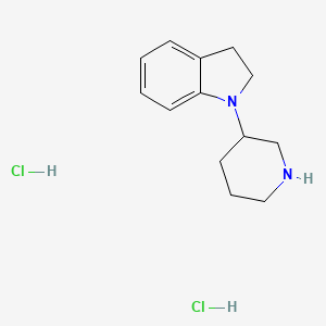 molecular formula C13H20Cl2N2 B1392383 1-(3-ピペリジニル)インドリン二塩酸塩 CAS No. 1219957-54-6