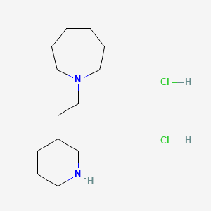 molecular formula C13H28Cl2N2 B1392387 1-[2-(3-Piperidinyl)ethyl]azepane dihydrochloride CAS No. 1220018-06-3