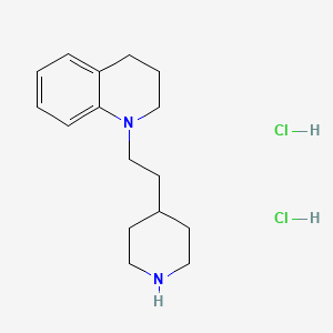 molecular formula C16H26Cl2N2 B1392388 1-[2-(4-Piperidinyl)ethyl]-1,2,3,4-tetrahydroquinoline dihydrochloride CAS No. 1219981-34-6