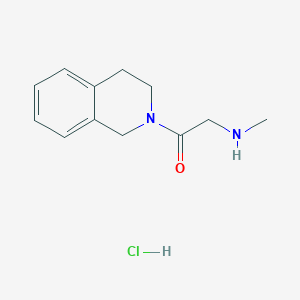 molecular formula C12H17ClN2O B1392389 1-[3,4-Dihydro-2(1H)-isoquinolinyl]-2-(methylamino)-1-ethanone hydrochloride CAS No. 1220033-43-1